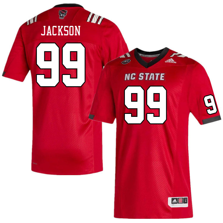 Men #99 DJ Jackson North Carolina State Wolfpacks College Football Jerseys Stitched-Red - Click Image to Close